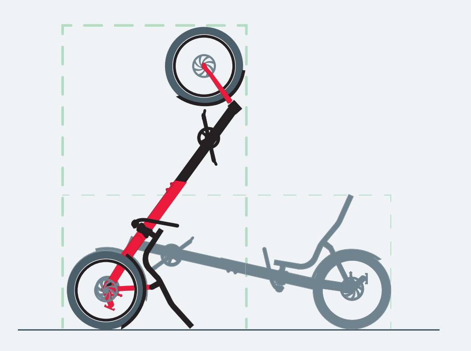en tegnet sykkel som står på høykant